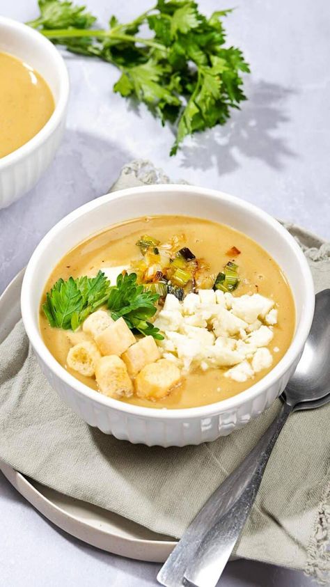 50 High Protein Vegetarian Soup Recipes | Hurry The Food Up Protein Vegetarian Soup, Potato And White Bean Soup, Soup White Bean, Soup With White Beans, High Protein Vegetarian, Leek Potato, Leek And Potato Soup, Vegan Tomato Soup, Leek And Potato