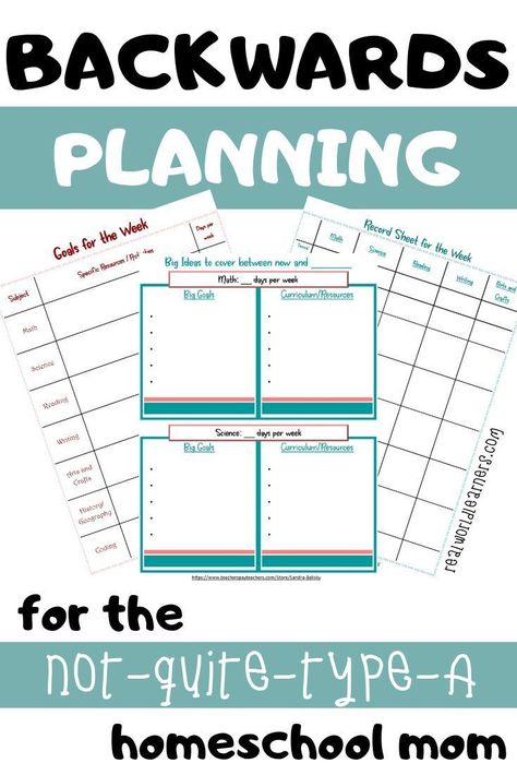 Backwards planning for the not-quite-type-A homeschool mom. This homeschool/life planner will help you organize plans from the top down, then easily fill in missing pieces around spontaneous learning moments. #homeschool #planner #organized #minimalisthomeschooling #realworldlearners Backwards Planning, Homeschool Lesson Planner, Free Homeschool Resources, Homeschool Inspiration, Homeschool Schedule, Lesson Planner, Homeschool Planner, Homeschool Kindergarten, Homeschool Life