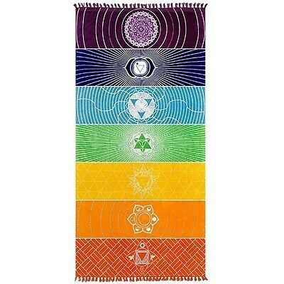 Rainbow Wall Hanging Mandala Blanket Tapestry Stripe Summer Beach Yoga Mat 9780727857002 | eBay Mandala Blanket, Beach Yoga, 7 Chakra, Yoga Mat, Beach Towel, Beach Mat, Chakra, Wall Hanging, Tapestry