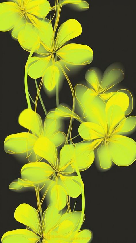 Neon Yellow Wallpaper, Yellow Green Aesthetic, Wallpaper Background Black, Black Background Flower, Green Aesthetic Background, Neon Flowers, Background Flower, Yellow Neon, Green Neon