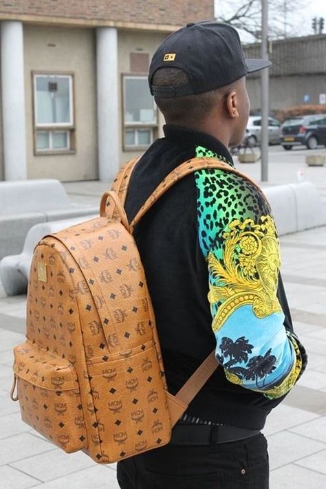 Mcm 💎 bag in tan Backpack Outfits, Mcm Bag, Mcm Backpack, Backpack Outfit, Mcm Bags, Backpack Travel Bag, Outfits Men, Sneakers Men Fashion, Purse Jewelry