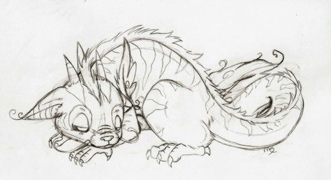 Baby dragon Sleeping Dragon Illustration, Dragon Sleeping Drawing, Sleeping Dragon Drawing, Baby Dragons Drawing, Dragon Sleeping, Tree Frog Tattoos, Baby Dragon Art, Dragon C, Dragon Anatomy