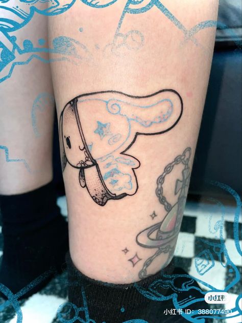 Cinnamonroll Sanrio Tattoo, Domo Tattoo, Gloomy Bear Tattoo, Pixel Art Tattoo, Cinnamoroll Tattoo, Animal Crossing Tattoo, Whimsical Tattoos, Scene Tattoo, Funky Tattoos