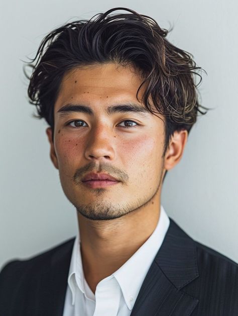 Asian Men Portrait Reference, Male Portraits Reference, Soft Facial Features Men, Soft Male Face, Male Stage Makeup, Asian Man Reference, Front Facing Portrait Male, Portrait Reference Men, Male Faces References