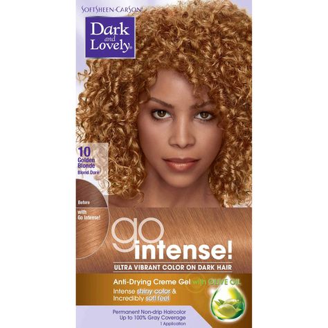 SoftSheen-Carson Dark and Lovely Go Intense Ultra Vibrant Color on Dark Hair, Golden Blonde 10 (Packaging May Vary) 70 Hair, Golden Hair Color, Dark Hair Dye, Vibrant Hair Color, Dark And Lovely, Hairstyle Blonde, Amazon Hair, Grey Hair Coverage, Liquid Hair