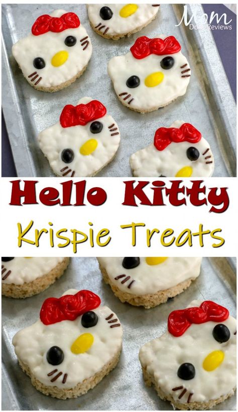 Hello Kitty Desserts, Hello Kitty Cookies, Candy Wafers, White Almond Bark, Krispie Treats Recipe, Candy Bark, Hello Kitty Images, Almond Bark, Kitty Images