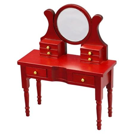 Description: Brand new, high quality and durable. 1/12 Dollhouse miniature bedroom furniture table(with mirror, table and openable drawer). Suitable for 1:12 scale miniature dollhouse. Vivid design with excellent workmanship, a necessity for the dollhouse to house-hold . Great and unique interior decoration for beloved dollhouse, creating a colorful life scenes. Specification: Material: Birch Size Chart: Size: 9.3x3.7x11.8cm/3.66x1.46x4.65inch Package Includes: 1 Piece Dollhouse Table : Color mi Mini Dressing Table, Dressing Table Models, Dollhouse Dresser, Playhouse Furniture, Mini Dressing, Mirrored Vanity Table, Mini Vanity, Dressing Table Decor, Furniture Dressing Table