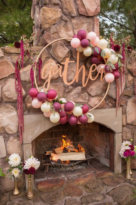 Gather wreath from a Bordeaux and Blush Friendsgiving Dinner Party on Kara's Party Ideas | KarasPartyIdeas.com (7) Cozy Friendsgiving, Friendsgiving Dinner Party, Backyard Celebration, Friendsgiving Dinner, Friendsgiving Party, Diy Thanksgiving, Custom Balloons, Balloon Decor, Deco Floral