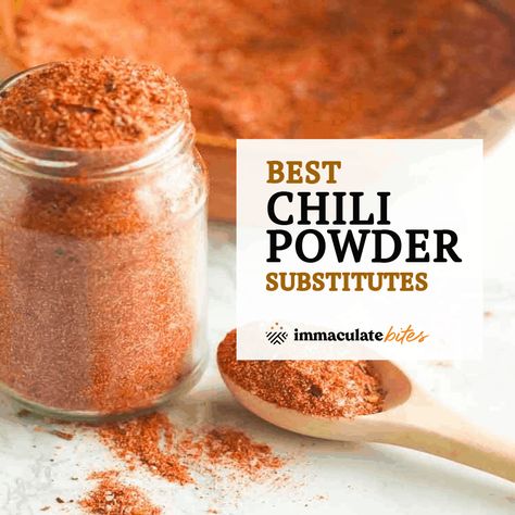 Substitutes for Chili Powder Chili Powder Substitute, Homemade Chili Powder, Easy Homemade Chili, Dried Chili Peppers, Chipotle Chili Powder, Spice Mix Recipes, Homemade Condiments, Spicy Tomato Sauce, Homemade Chili