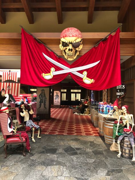 Pirate Beach Party, Pirates Of The Caribbean Decor, Pirate Halloween Decor, Pirates Of The Caribbean Halloween Decor, Pirate Restaurant, Pirate Birthday Party Decorations, Pirates Of The Caribbean Party, Pirate Photo Booth, Pirate Party Decor