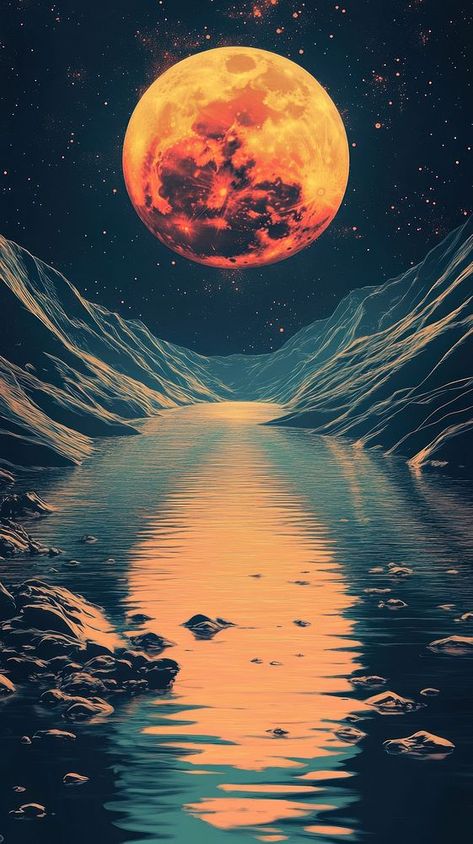 Moon surface illustration reflection landscape. | free image by rawpixel.com / Nunny Iphone Wallpaper Nature, Surface Illustration, Minimalist Iphone Wallpaper, Reflection Landscape, Nature Minimalist, Wallpaper Fantasy, Fantasy Nature, Iphone Wallpaper Iphone, Moon Surface