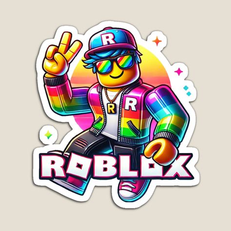 Get my art printed on awesome products. Support me at Redbubble #RBandME: https://www.redbubble.com/i/magnet/Colorful-Roblox-Character-Design-with-Rainbow-Gradient-Logo-by-beshoy10/164604776.TBCTK?asc=u Roblox Character, Gradient Logo, Rainbow Gradient, My Art, Magnets, Awesome Products, Character Design, Rainbow, ? Logo