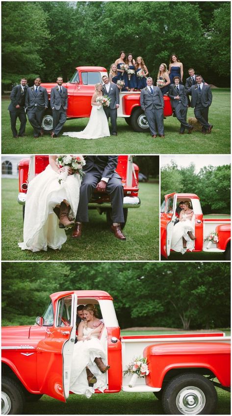 Wedding Photo With Truck, Wedding Photos With Old Truck, Old Truck Wedding Pictures, Vintage Truck Wedding Photos, Truck Wedding Pictures, Vintage Wedding Pictures, 1950s Bride, Vintage Truck Wedding, Farmer Couple