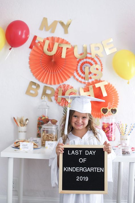 My Future Is Bright - Kindergarten Graduation Party - The Gray Ruby Diaries My Future Is Bright, Kindergarten Graduation Diploma, Kindergarten Graduation Pictures, Vpk Graduation, Kindergarten Graduation Ideas, Kindergarden Graduation, Last Day Of Kindergarten, Preschool Graduation Party, Kindergarten Party