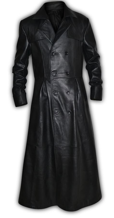 Gothic Trench Coat, Terno Slim, Long Coat Men, Mens Leather Coats, Long Leather Coat, Trench Coat Men, Leather Trench, Coat Men, Leather Trench Coat