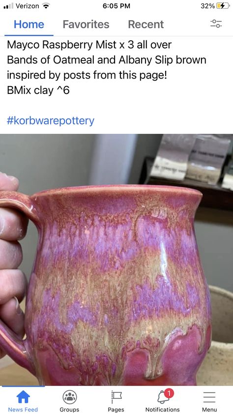 Mayco Raspberry Mist Combinations, Raspberry Mist Glaze Combinations, Raspberry Mist Glaze, Pink Glaze Recipe, Albany Slip Brown, Ceramics Glazing, Mayco Glaze, Glazing Pottery, Glaze Layering