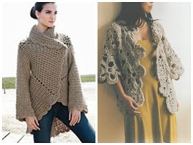 Little Treasures: 5 Lace and Asymmetrical Cardigan Ideas Kimono Jacket Pattern Free, Crochet Blanket Sweater, Crochet Circle Jacket, Free Crochet Jacket Patterns, Kimono Jacket Pattern, Crochet Coat Pattern, Crochet Lace Jacket, Funky Crochet, Cardigan Ideas