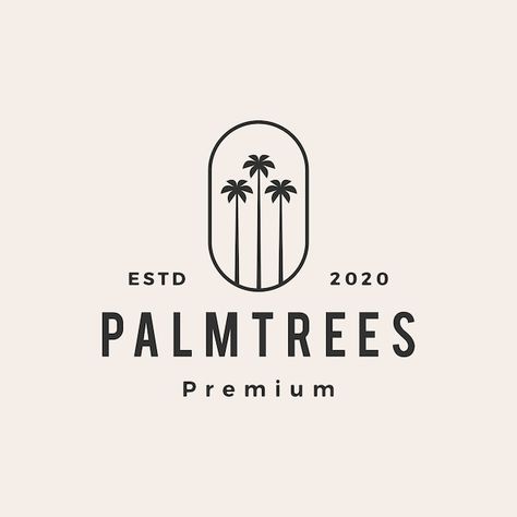 Logo With Palm Tree, Palm Tree Logo Design Ideas, Palm Logo Design, Surf Logo Design, Vintage Logo Design Inspiration, Tropical Logo Design, Beach Logos, Beach Logo Design, Beach Branding