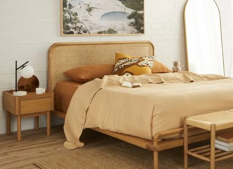 The Best Wooden Bed Frames for a Stylish Sleep-in Rattan Bedroom, Zen Space, Wooden Bed Frames, Redecorate Bedroom, Fabric Ottoman, Dreamy Bedrooms, Bed Frames, Wooden Bed, Room Ideas Bedroom