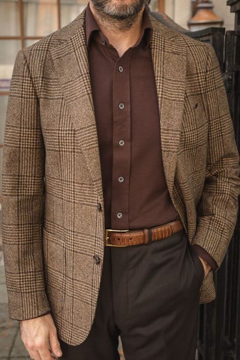 Sports Jacket Outfit Men, Brown Blazer Men, Sports Jacket Outfit, Blazer Men Outfit, Sport Coat Outfit, Plaid Blazer Outfit, Brown Sport Coat, Suit Combinations, Mens Business Casual Outfits