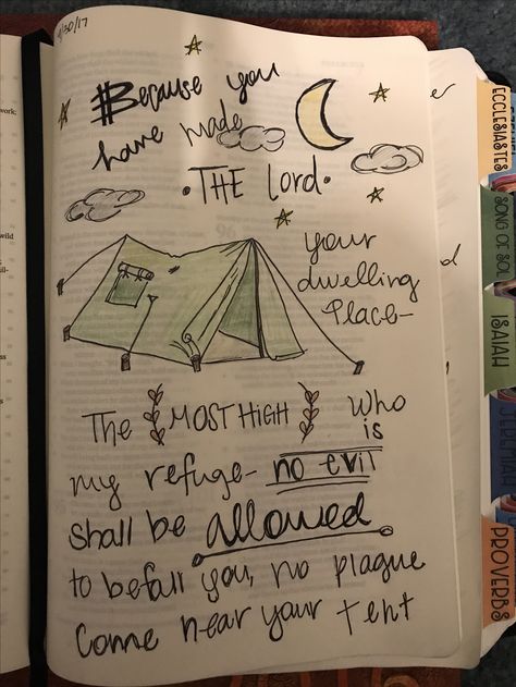 Psalm 91:9-10 bible journaling Psalm 91 Bible Study, Psalm 91 11 Art, Psalm 91 Art, Psalms 91:11-12, Psalm 91 Bible Journaling, Psalm 91:14-16, Psalms 91, Bible Doodling, Psalm 91