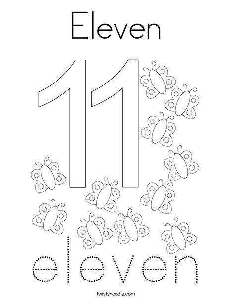 Eleven Coloring Page - Twisty Noodle Number 11 Coloring Page, Number 11 Activities For Preschool, Number 11 Worksheets For Preschool, Number 11 Worksheet, Preschool Sheets, 11 Worksheet, Preschool Worksheets Free Printables, 30 Number, Stem Activities Preschool