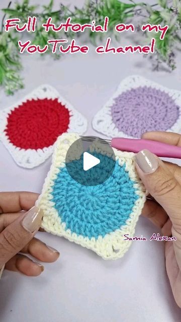 Samia Alexan on Instagram: "Crochet, granny square, circle granny square, circle granny square pattern, free crochet patterns 

Crochet circle granny square pattern 
The full tutorial is on my YouTube channel Samia Alexan crochet 

The tutorial is step by step for beginners 😻 
And there are subtitles 
 
Tell me your opinion into the comments 

✨ YouTube link in bio 

💕 Follow Me 💕" Crochet Circle Granny Square, Circle Granny Square Pattern, Granny Square Pattern Free Crochet, Granny Square Circle, Circle Granny Square, 2024 Crochet, Granny Square Pattern Free, Crochet Circle, Granny Square Pattern