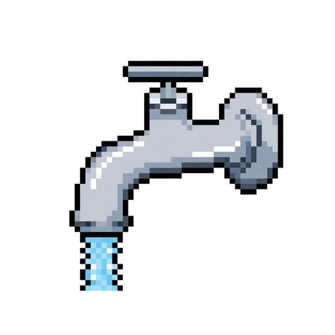 Water Faucet Drawing, Square Background, Pixel Art Background, Drawing Simple, Retro Game, Water Faucet, Tap Water, Cityscape Photos, Running Water