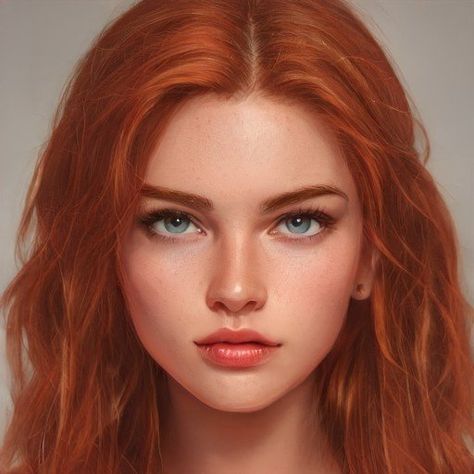 Art Breeder Girl, Artbreeder Portraits, Art Breeder, Girls With Black Hair, Ginger Girls, Digital Portrait Art, Orange Hair, Ginger Hair, Digital Art Girl