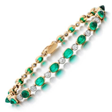 Emerald and diamond bracelet, early 20th century | Fine Jewels | 2022 | Sotheby's Emerald Bracelets, Oval Bracelet, Diamond Bracelet Design, Emerald Bracelet, Luxury Sale, Bracelet Design, Fine Jewels, Diamond Bracelets, Early 20th Century