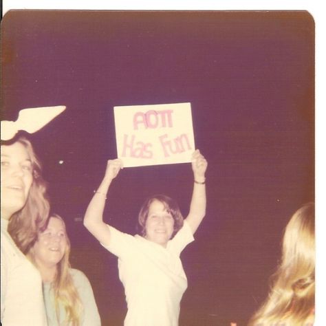 Tracy Crandall showing AOII has fun!!  1975 Aoii Aesthetic, Axo Merch, Aoii Graphics, Aoii Sorority, Visualization Board, Alpha Alpha, Sorority Ideas, Sorority Merch, Alpha Sigma Tau