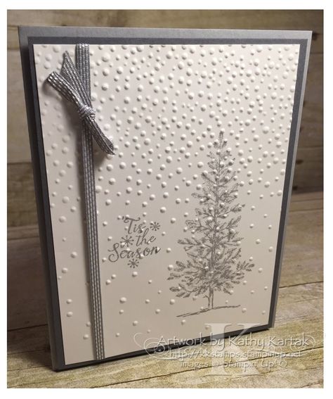 #stampinup #faithfulinkspirations The last of the cards for my September Christmas card-making class also features a clean and simple de... Christmas Cards 2017, Lovely As A Tree, My September, Stamped Christmas Cards, Simple Christmas Cards, Christmas Card Inspiration, Tree Stamp, Homemade Christmas Cards, Stampin Up Christmas Cards