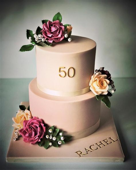 50 Th Bday Cake For Women, 50th Birthday Cake 2 Tier, 40th Birthday Cake For Women 2 Tier, 2 Tier 50th Birthday Cake For Women, 2 Tier Birthday Cake For Women, 2tier Birthday Cake, 2 Tier Cake Designs, Birthday Cake Ideas For Mom, Cake Ideas For Mom