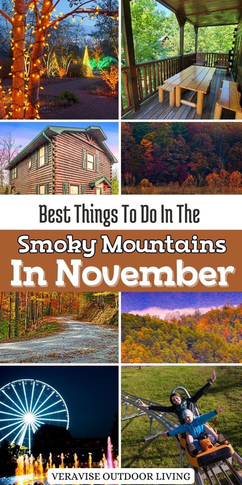 Best Things To Do In The Smoky Mountains In November Smoky Mountain Christmas, Mountain Coaster, Tennessee Road Trip, Smoky Mountains Tennessee, Mountains Vacation, Smoky Mountains Vacation, Tennessee Travel, National Park Photos, Tennessee Vacation