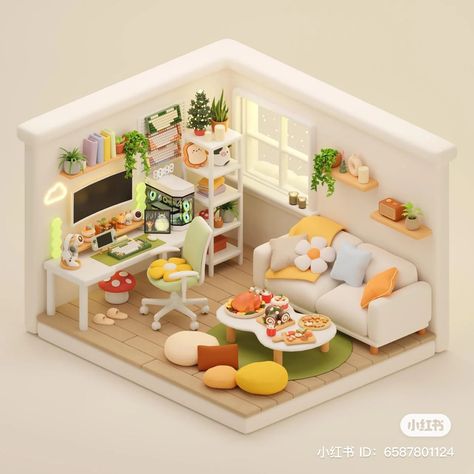 House Games, Isometric Art, Blender Tutorial, Isometric Design, Miniature Rooms, Interior Design Architecture, Studio Room, Miniature House, Tiny House Design