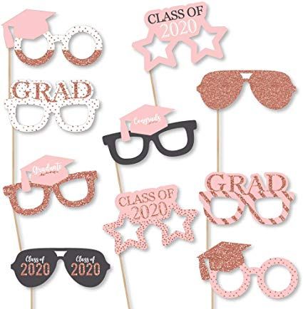 Graduation Party Photo Booth Props, Pink Graduation Party, Graduation Party Photo Booth, Funny Photo Booth, Graduation Photo Props, Graduation Photo Booth Props, Graduation Photo Booth, Party Photo Booth Props, Gold Graduation Party