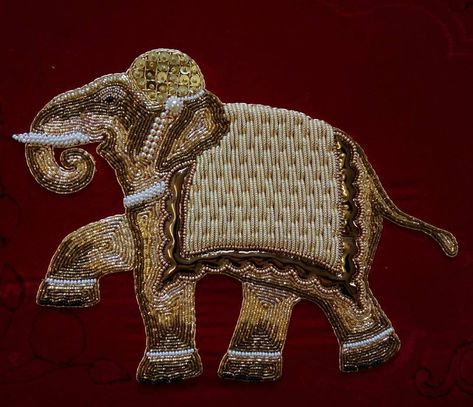 28 Likes, 1 Comments - Mantra Kishore (@mantrakishore) on Instagram: “The Elephant- Haute Couture Luxury Embroidery #incredible #embroidery #goldwork #handembroidery…” Embroidery Elephant, Handwork Design, Embroidery Goldwork, Goldwork Embroidery, Luxury Embroidery, Gold Work Embroidery, Zardozi Embroidery, Hand Beaded Embroidery, Hand Work Embroidery