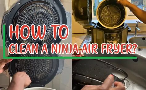 How To Clean A Ninja Air Fryer How To Clean A Ninja Air Fryer, How To Clean My Air Fryer, Best Way To Clean Air Fryer, Nuwave Air Fryer, Ninja Cooking System, Ninja Air Fryer, Cooking Tricks, Best Cleaner, I Ninja