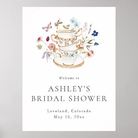 Bridal Tea Party Invitations, Tea Bridal Shower, Tea Party Bridal, Bridal Tea Party, Shower Foam, Bridal Shower Sign, Tea Party Invitations, Bridal Tea, Tea Party Bridal Shower