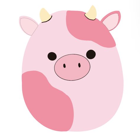 Squishmallows Paper Squishy, Squishmallows Cartoon, Squish Mallow, Cow Squishmallow, Squish Mallows, Squish Mellow, Pig Clipart, Paper Doll Template, Pink Cow