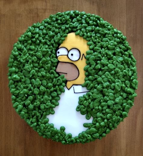 Homer Simpson Cake, Bolo Simpsons, Simpsons Cake, Simpsons Party, Father's Day Cake, Anime Cake, Funny Birthday Cakes, Cute Baking, Creative Birthday Cakes