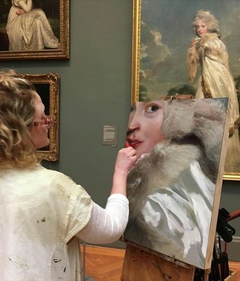 Artist in Metropolitan Museum, copying Thomas Laurence's "Elizabeth Farron" Art Job Aesthetic, Art Historian Aesthetic, Artist Job Aesthetic, Museum Curator Aesthetic, Museum Art Paintings, Museum Paintings, Fairytale Photography, Artist Aesthetic, Art Historian