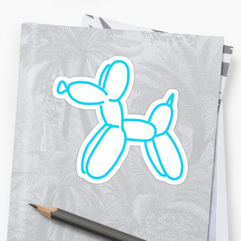 Ballon Dog, Dog Outline, Blue Balloon, Balloon Dog, Redbubble Designs, Blue Balloons, Glossier Stickers, Glass Painting, Thank You So Much