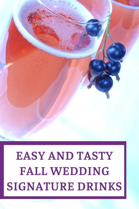 Fall weddings are awesome. Signature drinks are awesome. Fall wedding signature drinks are double awesome! If you're having a wedding in the fall, you should think about serving these easy and tasty signature drinks. Some are alcoholic, some feature just wine or beer, and others are non-alcoholic signature drinks that will be perfect for your fall wedding. Bright colors, spices, and seasonal fall flavors are going to please your wedding guests and you! // fall wedding signature drinks //cocktail Wedding Bright Colors, Hummingbird Wedding, Cocktail Hour Food, White Cranberry Juice, Fall Cocktails Recipes, Wedding Signature Drinks, Wedding Drinks, Cider Cocktails, Sparkling Cider