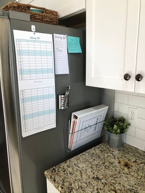 Entryway Command Center Small Spaces, Command Center On Fridge, Command Center Countertop, Pet Cabinet Organization, House Interior Organization, Diy Command Center Dollar Store, Mini Command Center, Command Center Small Space, Countertop Command Center