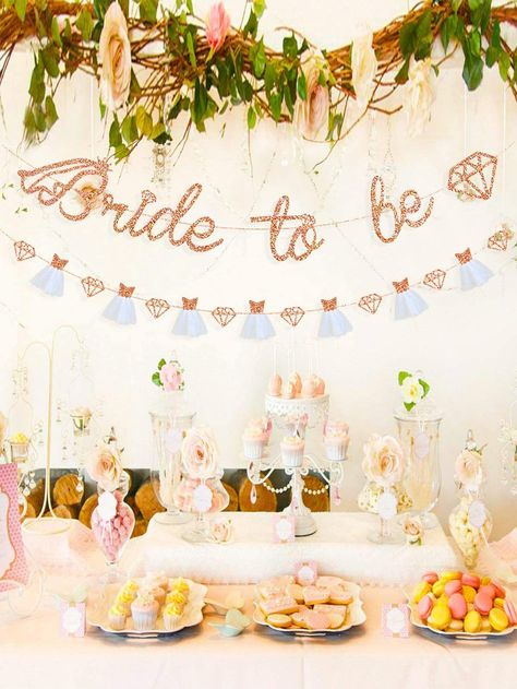 2pcs Bridal Shower Party Decorative Pull Flag Cute Bridal Shower Ideas, Bachelorette Party Balloon, Wedding Dresses Diamonds, Geode Cake Wedding, Glitter Party Decorations, Bride To Be Banner, Hen Party Decorations, Gold Bachelorette Party, Geode Wedding