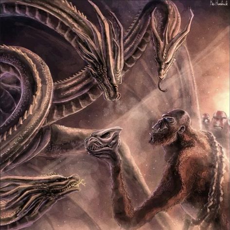 King Ghidorah Art, Ghidorah Art, Thermonuclear Godzilla, Godzilla Creatures, Mecha King Ghidorah, Gojira Art, Skar King, Neo Monsters, Giant Creatures