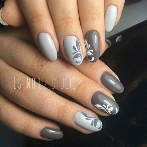 nails image Nails Grey, Grey Nails, Nail Art For Beginners, Nagel Tips, Nails Easy, Her Nails, Super Nails, Ideas Nails, Trendy Nail Art