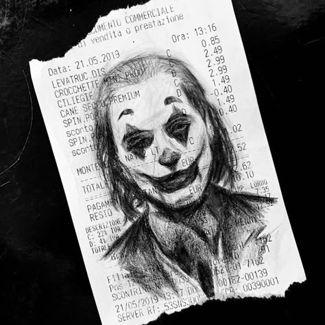 Receipt Art, Joker Art Drawing, Gcse Art Sketchbook, Joker Art, Art Diary, Arte Sketchbook, Pencil Art Drawings, Sketchbook Inspiration, Painting Art Projects