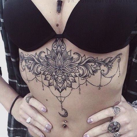 Lotus Chandelier, Chandelier Tattoo, Abdomen Tattoo, Lotus Tattoos, Tummy Tattoo, Lotus Moon, Underboob Tattoo Designs, Stomach Tattoos Women, Stomach Tattoo